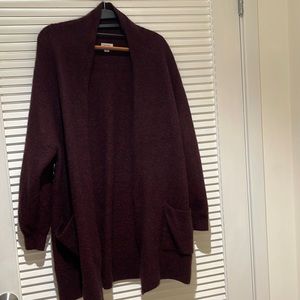Cuyana Maroon Yak Wool Cardigan